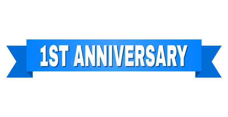 Blauw Lint met 1ST VERJAARDAGSteksten stock illustratie