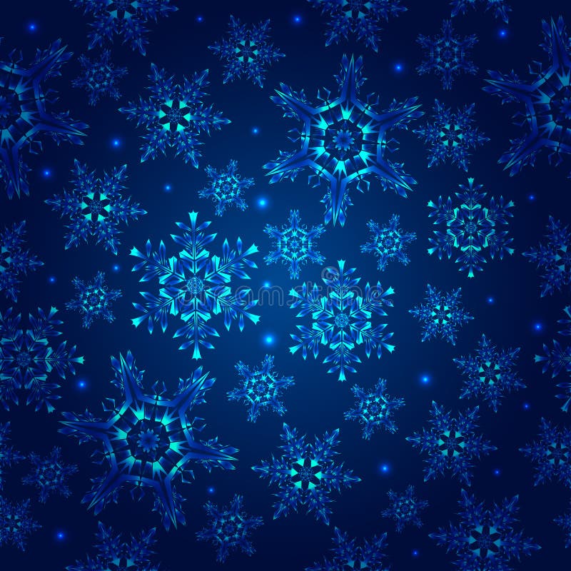 Blauw patroon met sneeuwvlokken vector illustratie Blauw patroon met sneeuwvlokken vector illustratie