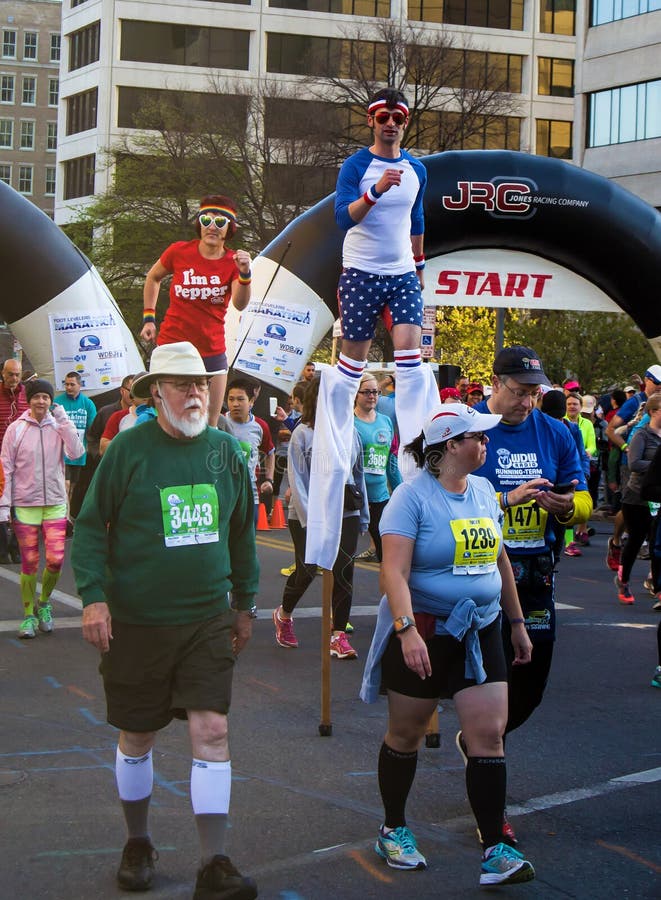 Roanoke, VA – April 16th: Starting line of the Blue Ridge Marathon, known as “America’s Toughest 10k Road Marathon”, located in Roanoke, Virginia, USA on April 16th, 2016. Roanoke, VA – April 16th: Starting line of the Blue Ridge Marathon, known as “America’s Toughest 10k Road Marathon”, located in Roanoke, Virginia, USA on April 16th, 2016.