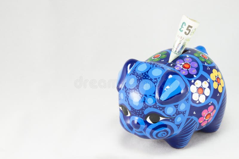 Blauw Spaarvarken royalty-vrije stock afbeelding