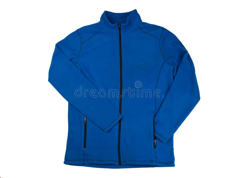 Blauw vachtjasje Isoleer op wit royalty-vrije stock afbeelding Blauw vachtjasje Isoleer op wit royalty-vrije stock afbeelding