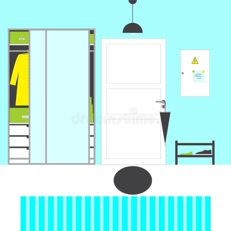 Blauw zaalbinnenland stock illustratie Blauw zaalbinnenland stock illustratie