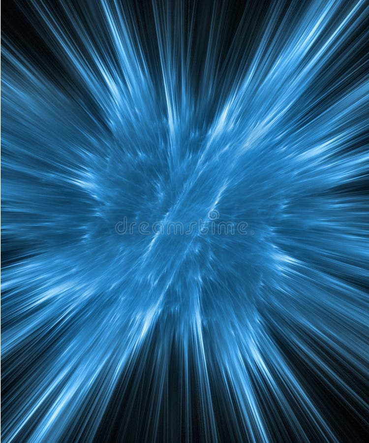 Blauwe 3D nachtexplosie
