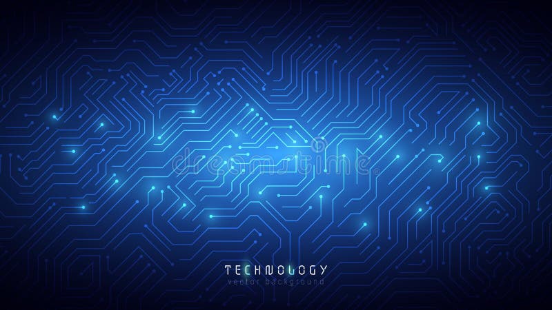 Blauwe abstracte technologie cyberspace achtergrondsnelheid gegevensoverdracht achtergrond blauwe abstracte circuitsysteemtechnolo