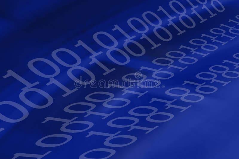 Blauwe achtergrond met binaire getallen stock illustratie