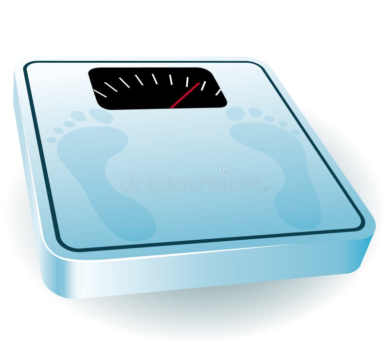 Blauwe badkamersschaal stock illustratie Blauwe badkamersschaal stock illustratie