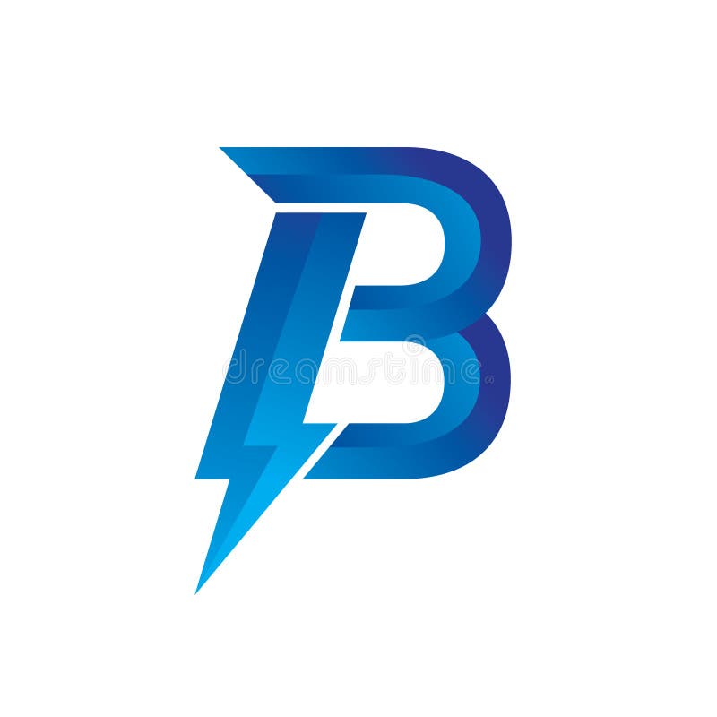 Blauwe Brief B Logo Power stock of blauw 114749609