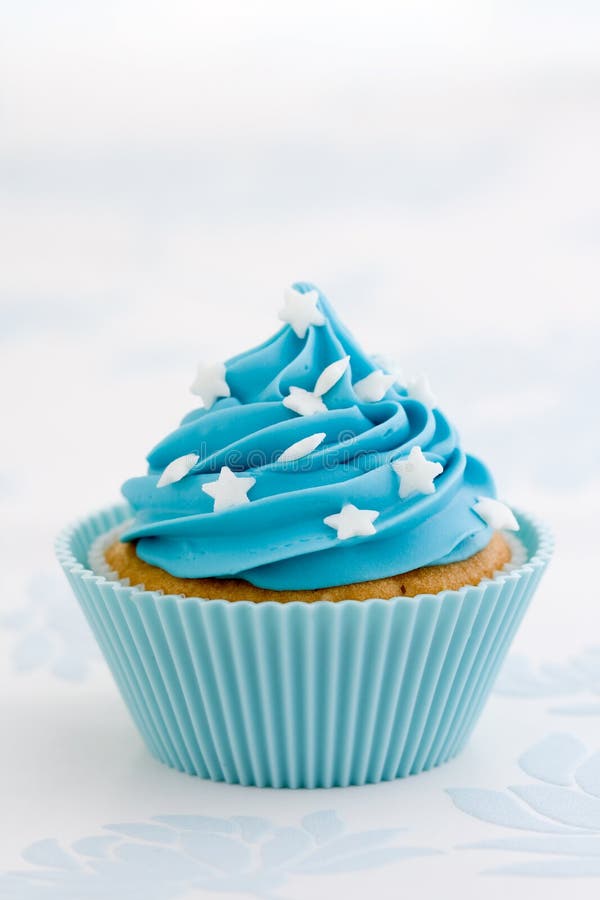 Blauwe cupcake royalty-vrije stock foto Blauwe cupcake royalty-vrije stock foto