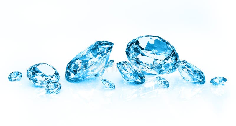 Blue diamonds on white background. Blue diamonds on white background
