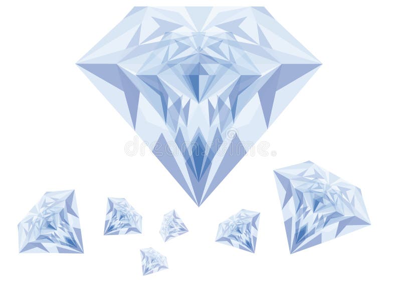 Blauwe diamanten, vector royalty-vrije illustratie Blauwe diamanten, vector royalty-vrije illustratie