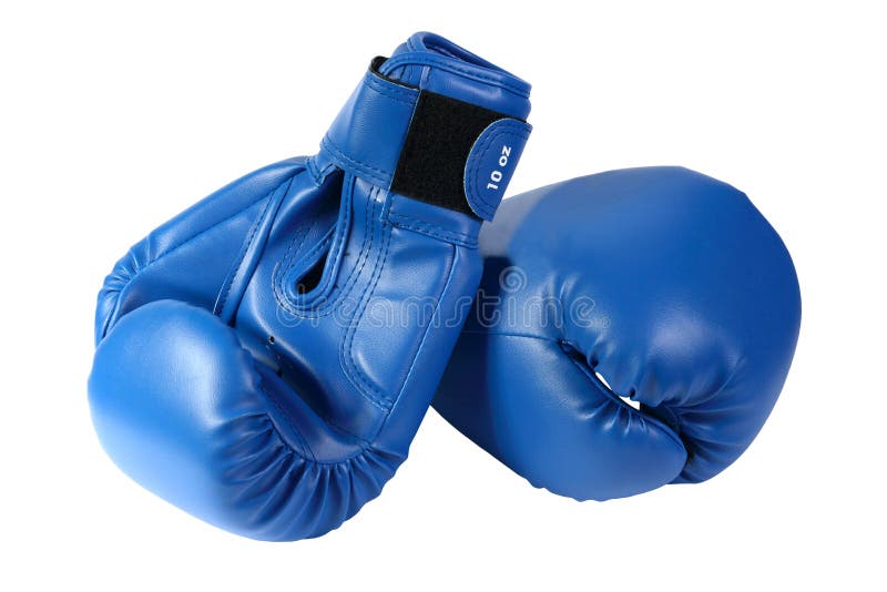 Blauwe in dozen doen-handschoenen stock afbeelding Blauwe in dozen doen-handschoenen stock afbeelding