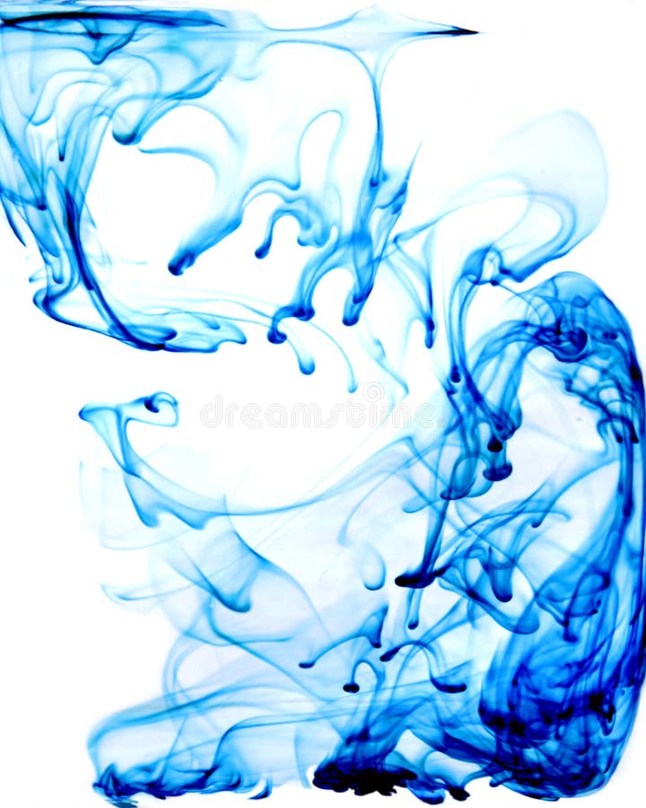 Drips of blue flowing in water. Drips of blue flowing in water