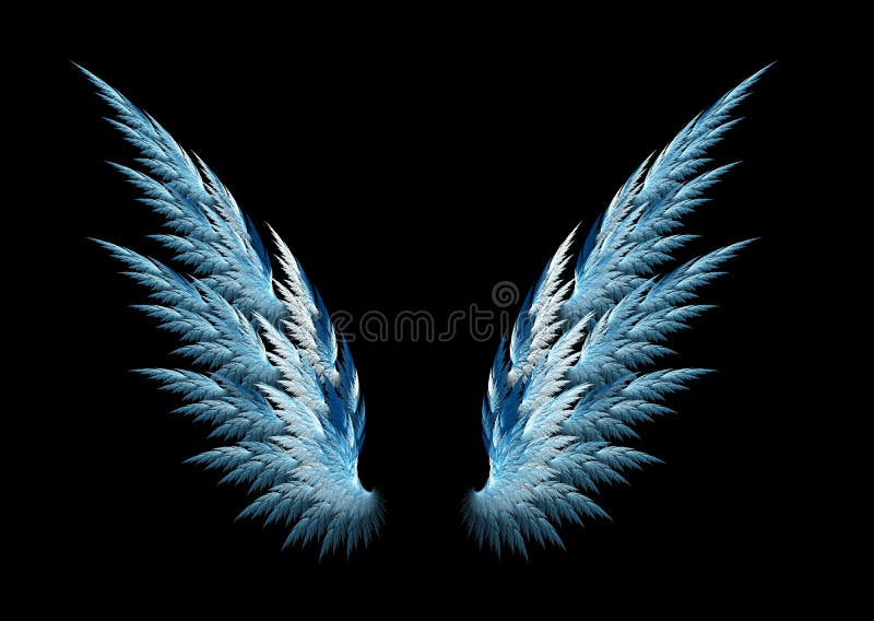 Blauwe engelenvleugels stock illustratie Blauwe engelenvleugels stock illustratie