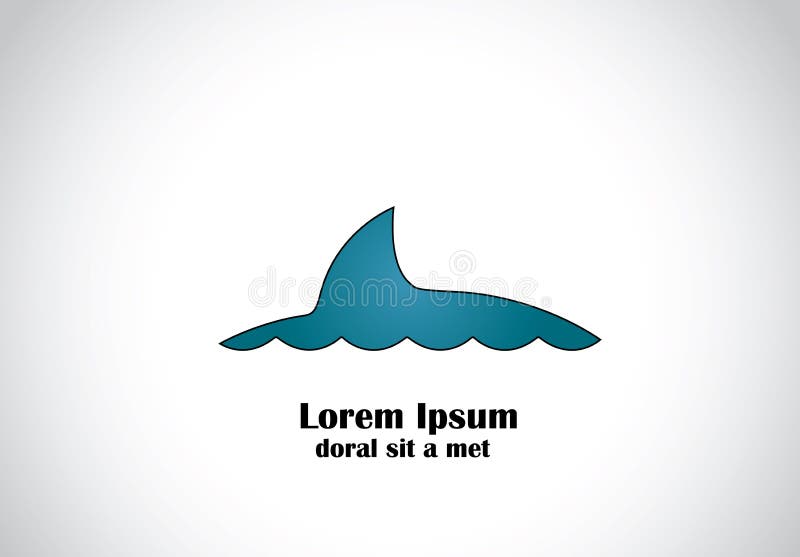Blauwe haai of dolfijn of walvisvin die op overzeese oceaan zwemmen surace stock illustratie Blauwe haai of dolfijn of walvisvin die op overzeese oceaan zwemmen surace stock illustratie