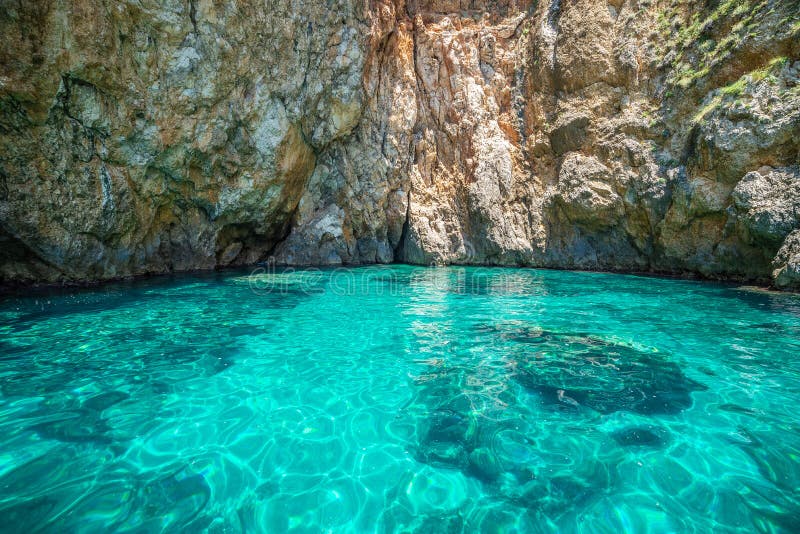 Blauwe lagune van Corfu