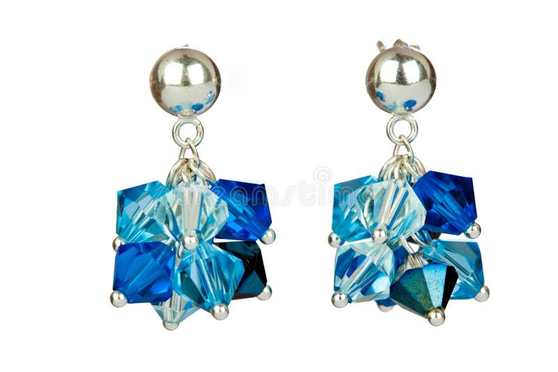 Blauwe oorringen royalty-vrije stock afbeelding Blauwe oorringen royalty-vrije stock afbeelding