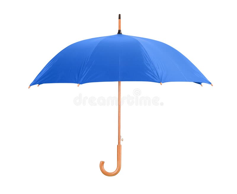 Blue classic umbrella isolated on white. Blue classic umbrella isolated on white