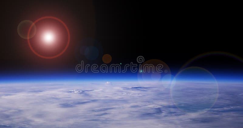 Blauwe Planeet en Rode Ster stock foto Blauwe Planeet en Rode Ster stock foto