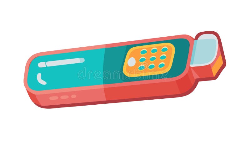 Blauwe retro handheld gameconsole vectorontwerp, generatieve AI stock illustratie