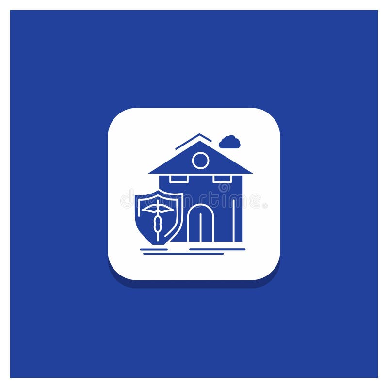 Blauwe Ronde Knoop voor verzekering, huis, huis, slachtoffer, het pictogram van beschermingsglyph vector illustratie Blauwe Ronde Knoop voor verzekering, huis, huis, slachtoffer, het pictogram van beschermingsglyph vector illustratie