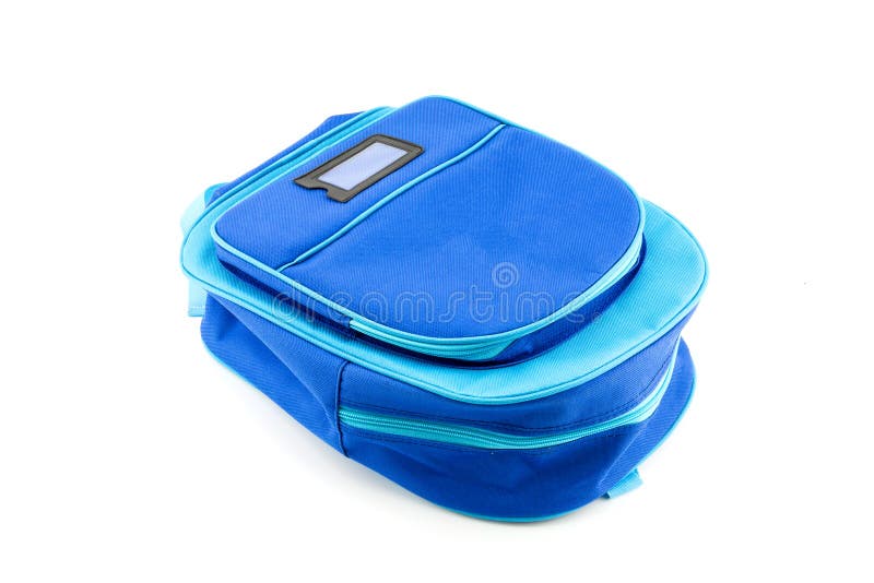 Blauwe rugzak met geïsoleerde schoollevering royalty-vrije stock afbeelding Blauwe rugzak met geïsoleerde schoollevering royalty-vrije stock afbeelding
