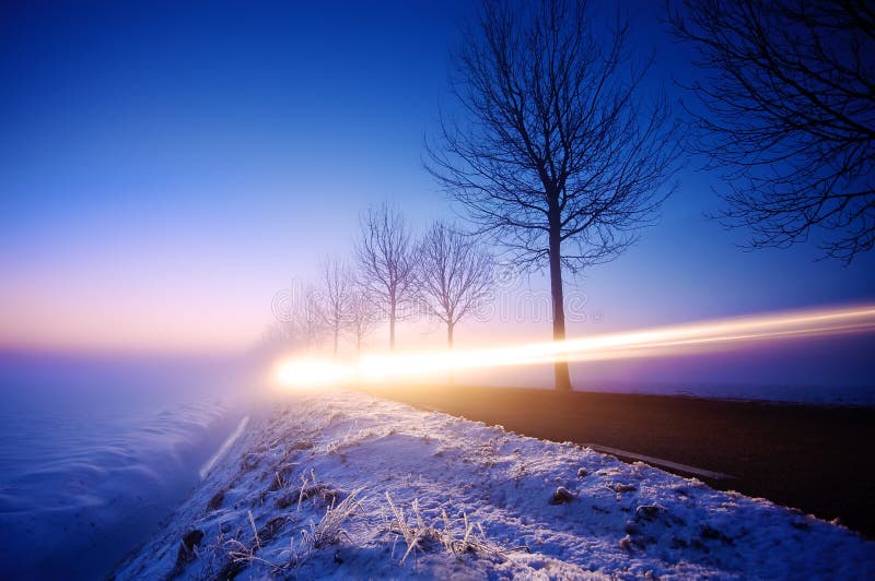 Blue hour in the polder, a fogg is slowly clearing, 30 minutes till sunrise, -12*Câ€¦ Cars pass by in a hurry over this little shortcut in the infrastructure and fail to see the beauty that is happening outsideâ€¦. Blue hour in the polder, a fogg is slowly clearing, 30 minutes till sunrise, -12*Câ€¦ Cars pass by in a hurry over this little shortcut in the infrastructure and fail to see the beauty that is happening outsideâ€¦