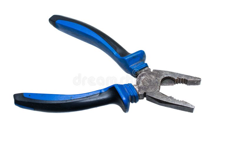 Blauwe tangen op een witte geïsoleerde achtergrond stock foto's