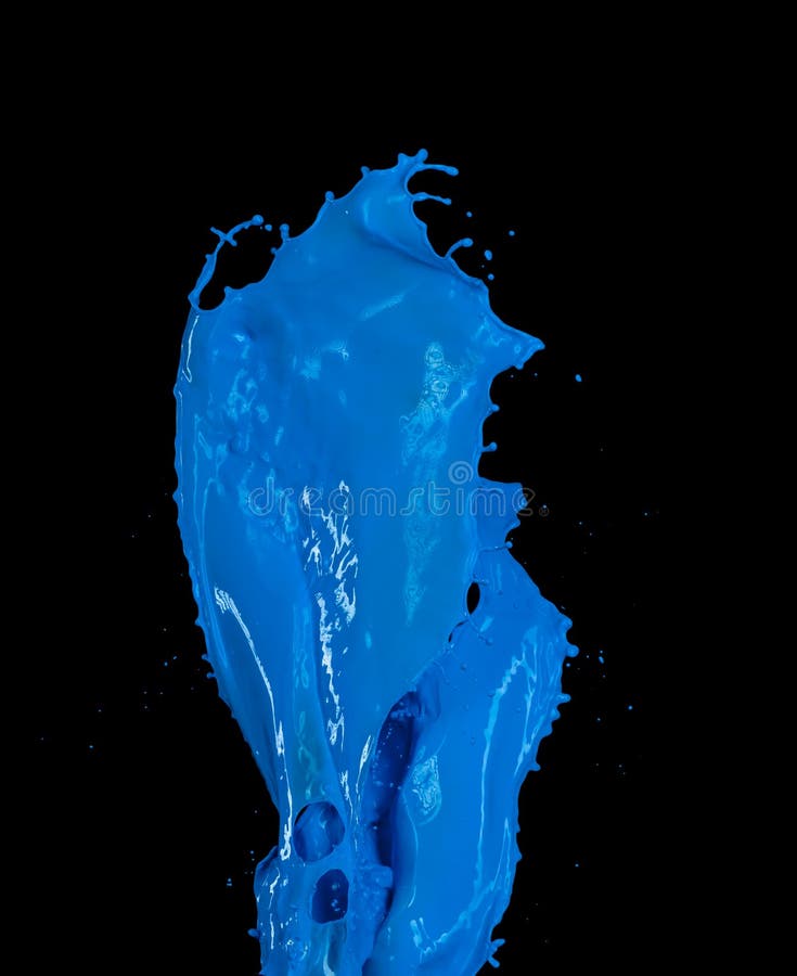 Blauwe verfplons op zwarte achtergrond royalty-vrije stock foto's Blauwe verfplons op zwarte achtergrond royalty-vrije stock foto's
