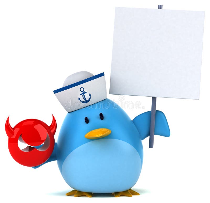 Blauwe vogel - 3D Illustratie vector illustratie