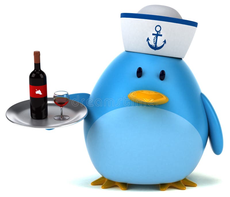 Blauwe vogel - 3D Illustratie royalty-vrije illustratie