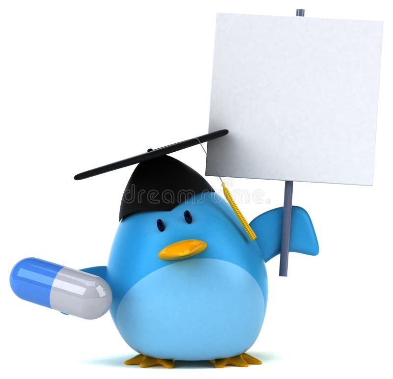 Blauwe vogel - 3D-illustratie vector illustratie