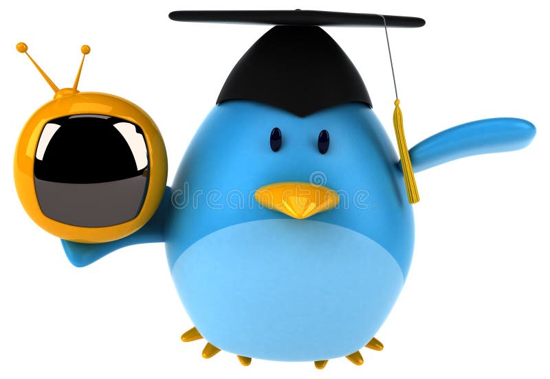 Blauwe vogel - 3D-illustratie vector illustratie