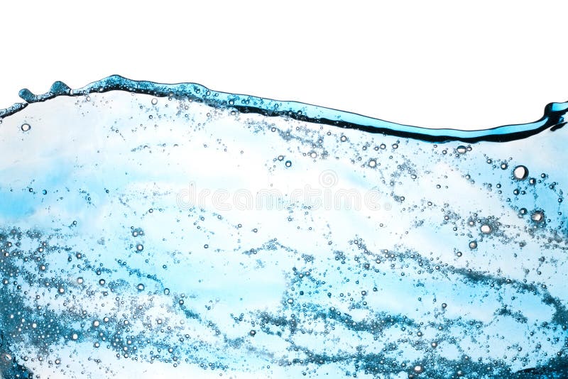 Blauwe waterspatten stock foto's