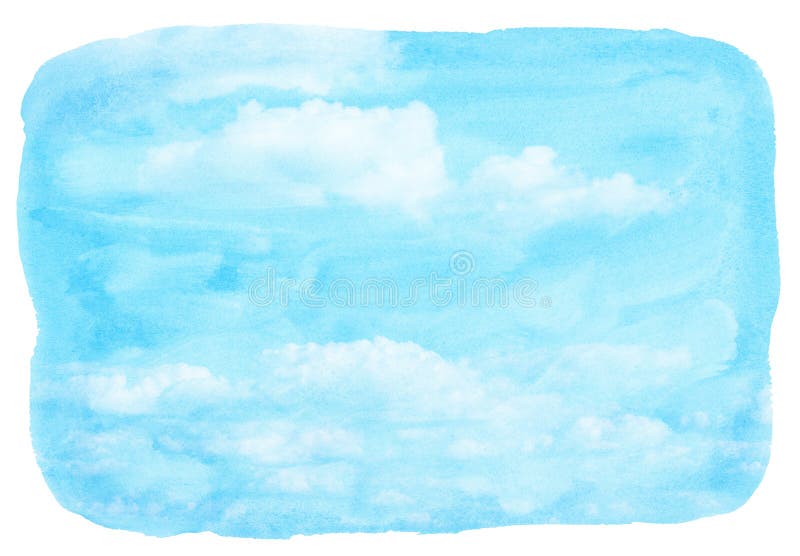 Blauwe waterverfwolk en hemel