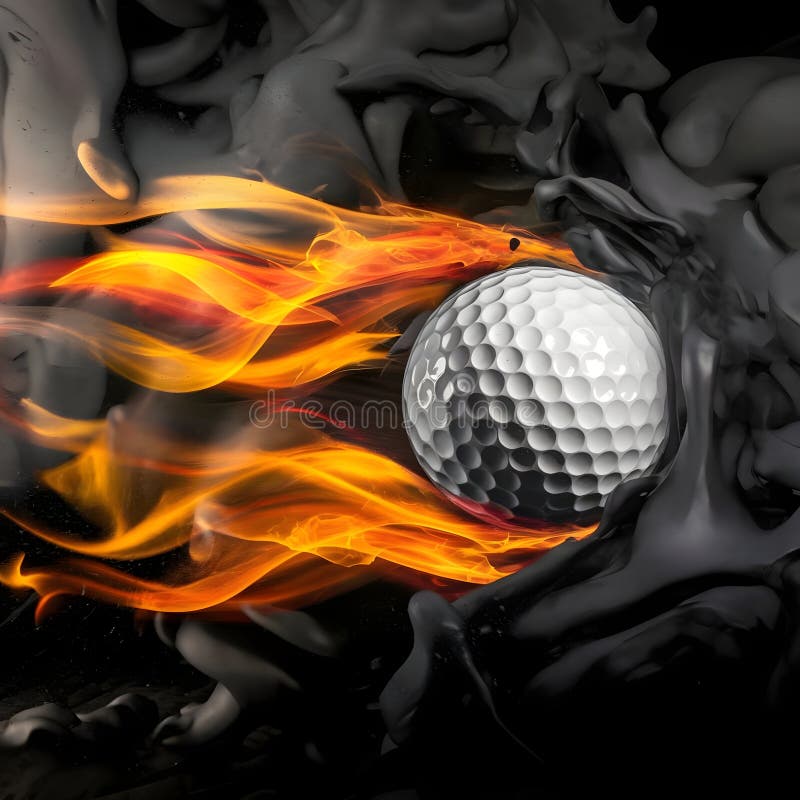 Blazing Speed: a Golf Ball Ignited in Motion Stock Illustration ... Blazing Speed: a Golf Ball Ignited in Motion Stock Illustration ...