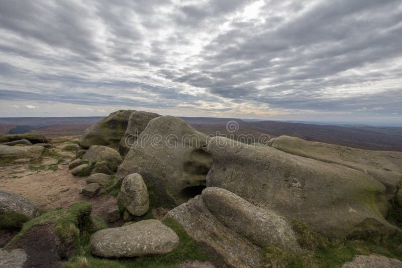 Bleaklow Hill in Derbyshire Peak District. Stock Photo - Image of