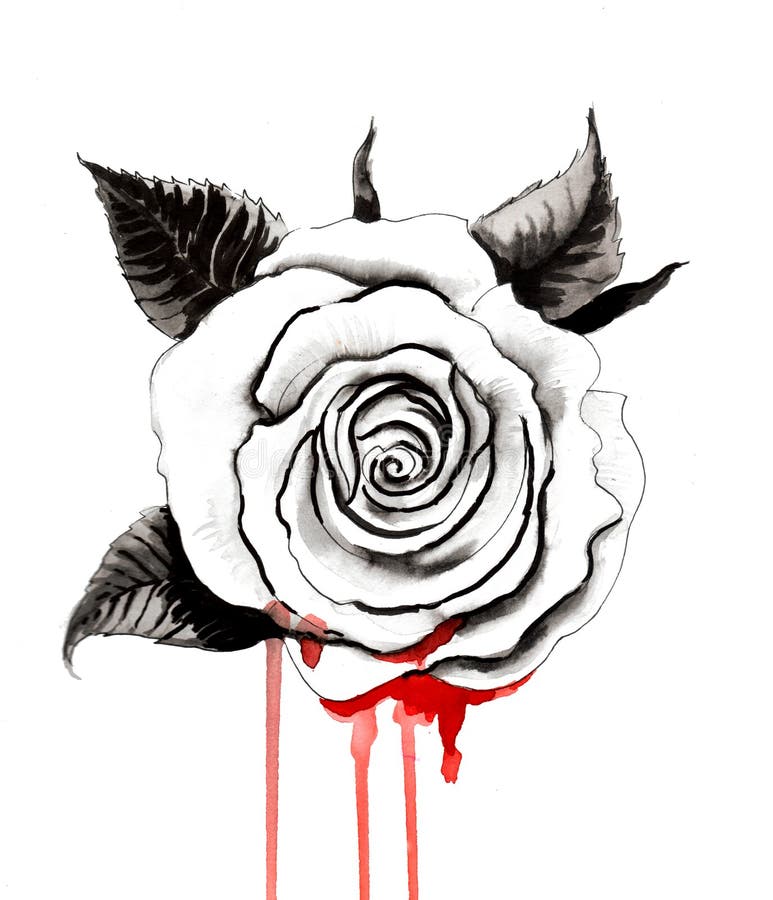 Bleeding rose stock illustration. Illustration of artwork - 99981996