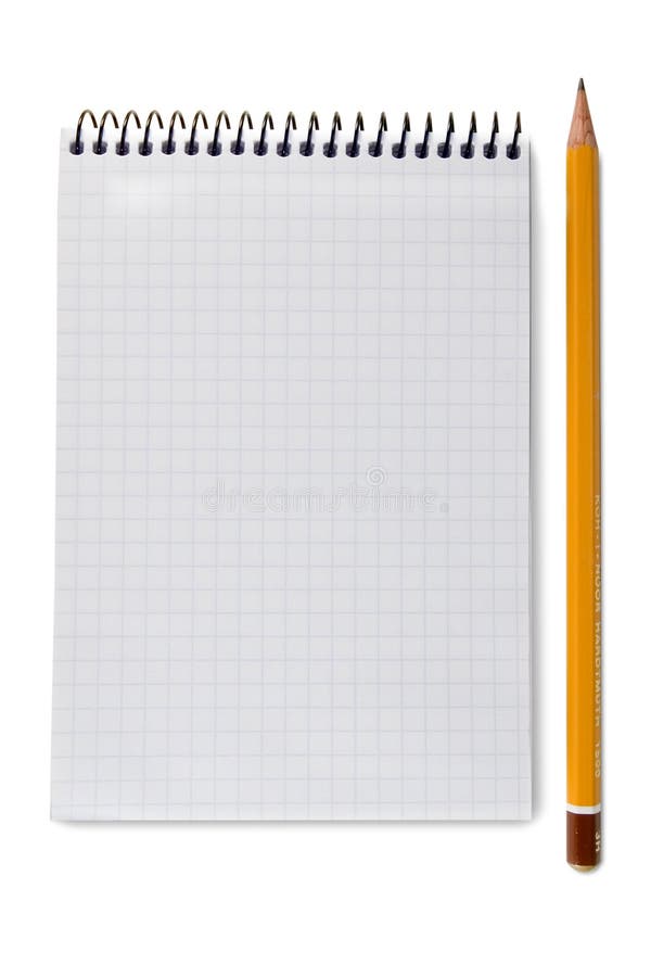 Pencil and notepad isolated on white. Pencil and notepad isolated on white