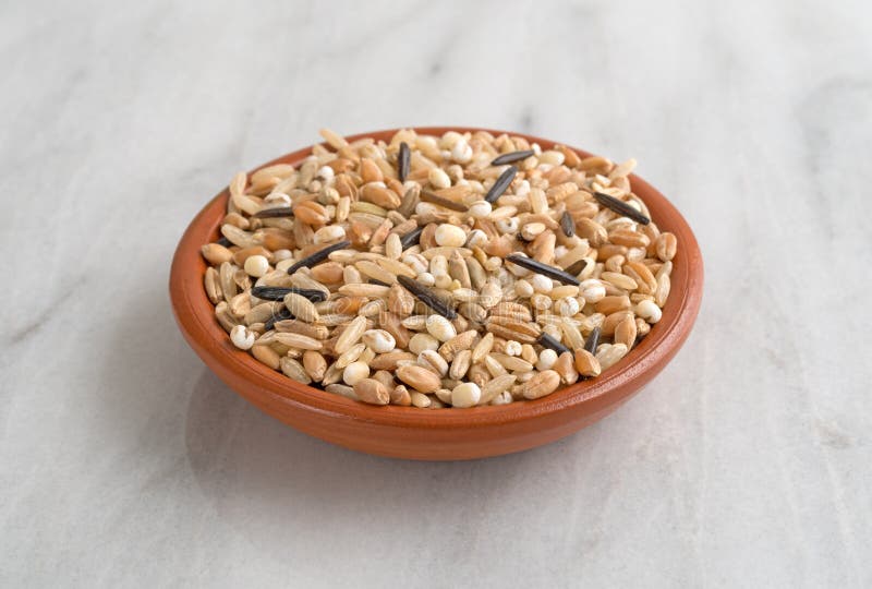 Blend of Rice and Grains in a Bowl Stock Image Image of side, fiber