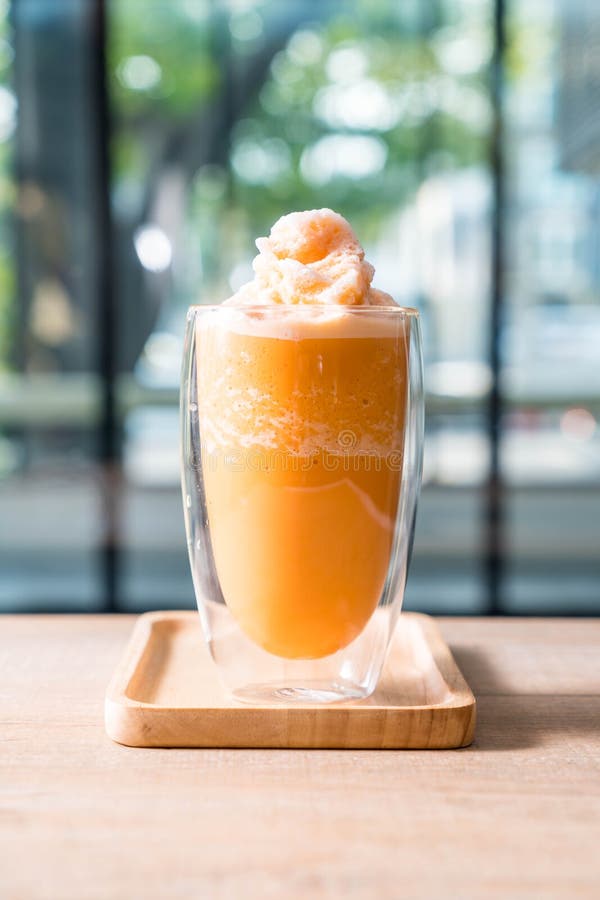 Blend Thai Milk Tea Milkshake Stock Image Image of asian, table 113695481