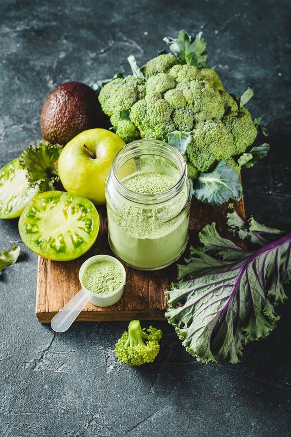 Blend of Vegetable Superfoods for Making Smoothies. Stock Image Image