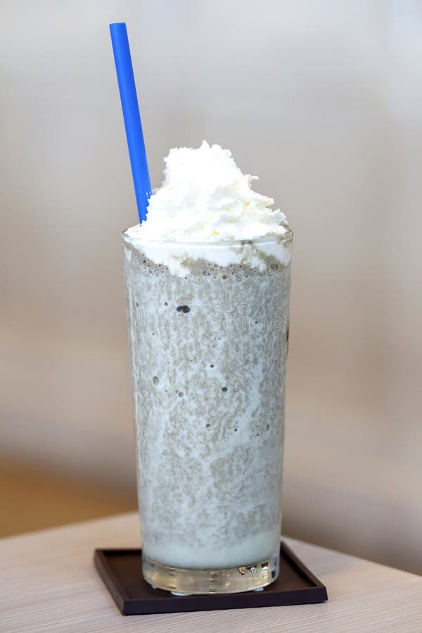 Blended Iced Green Tea with Red Bean Stock Image Image of brown, food