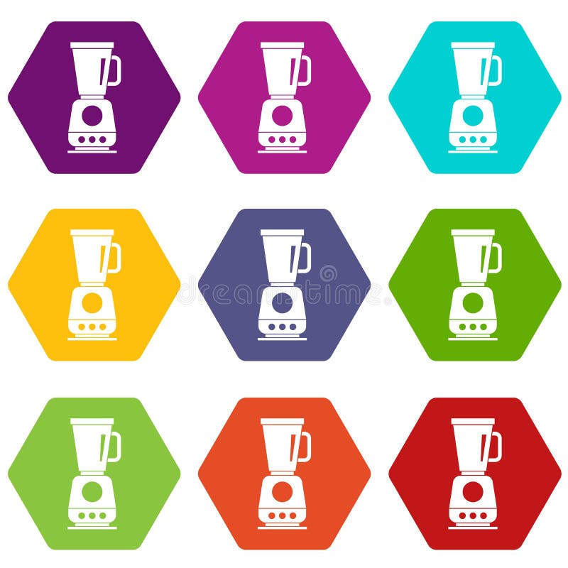 Blender icon set color hexahedron stock illustration