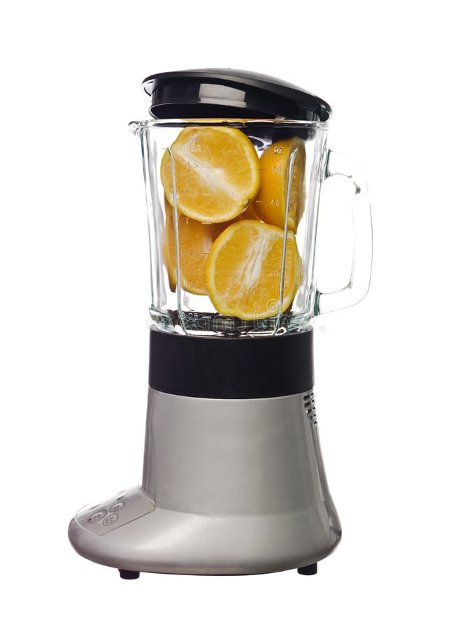 Blender with oranges stock photo. Image of domestic, fruit 11414778