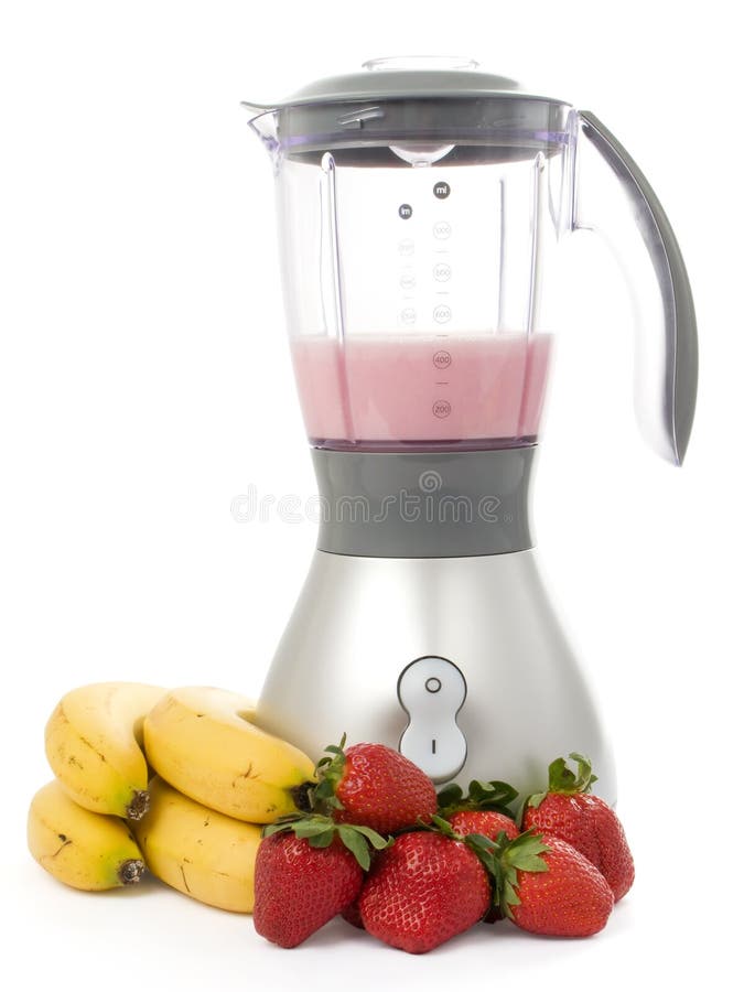 Blender With Strawberries And Bananas Stock Image Image of beverage