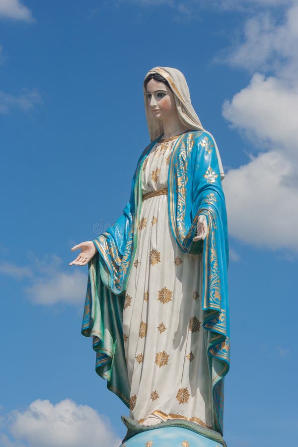 The Blessed Virgin Mary in front of the Roman Catholic Diocese that is public place.