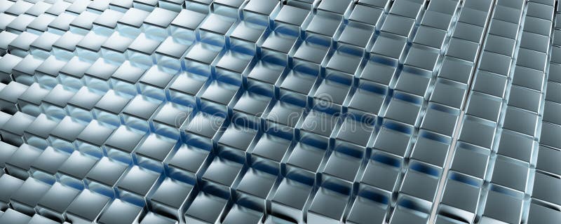 Abstract blue of futuristic surface cube pattern with light rays. abstract background as a wavy surface of many metal cubes. Blue tint hexagonal background. 3d illustration. Abstract blue of futuristic surface cube pattern with light rays. abstract background as a wavy surface of many metal cubes. Blue tint hexagonal background. 3d illustration