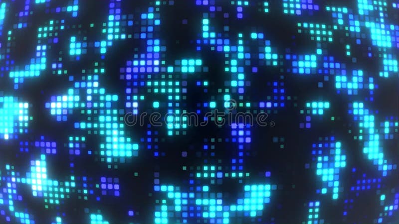 Bleu brillant pointes scintillant abstrait boucle technique fond d'écran futuriste animation numérique pour écran de l'écran fond illustration libre de droits