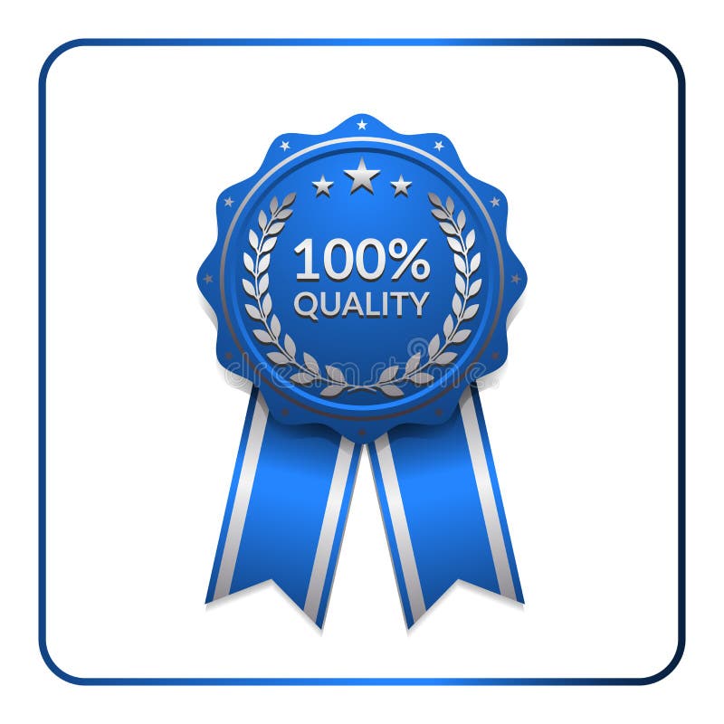 Bleu 3 d'icône de récompense de ruban illustration de vecteur Bleu 3 d'icône de récompense de ruban illustration de vecteur