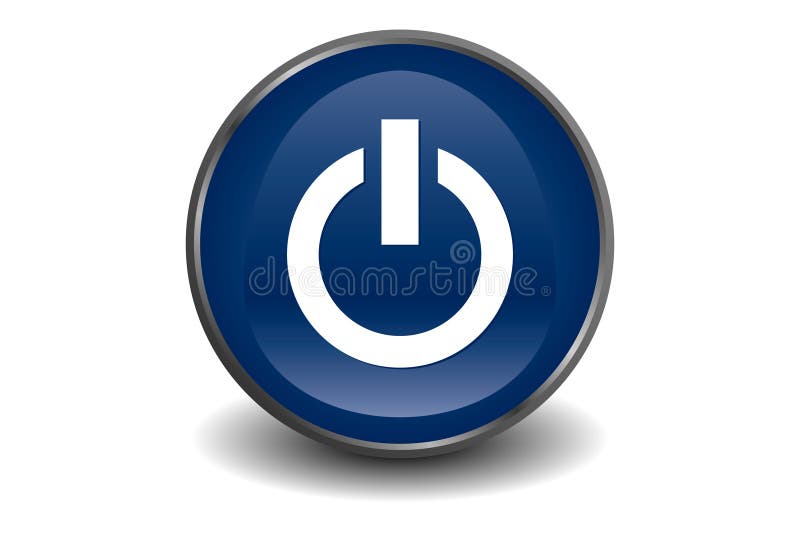 Bleu de bouton de pouvoir illustration stock Bleu de bouton de pouvoir illustration stock